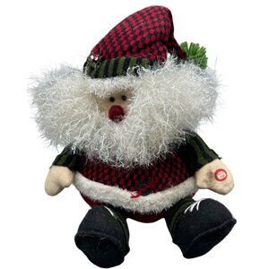 Christmas Holiday Santa Claus Plush Doll with Sound 11" Tall Used READ